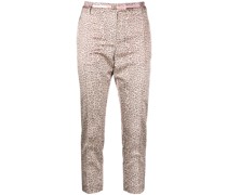 Cropped-Hose mit Leoparden-Print