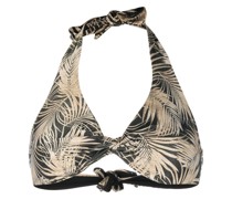 Bikinioberteil mit Blatt-Print