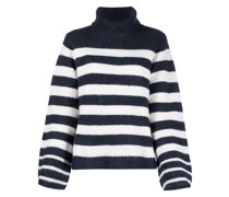 Gestreifter Rollkragenpullover