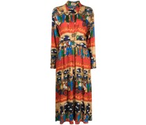Faltenkleid mit Kino-Print