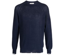 Gerippter Pullover im Distressed-Look