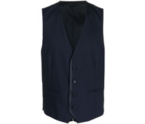 satin-trim tailored waistcoat