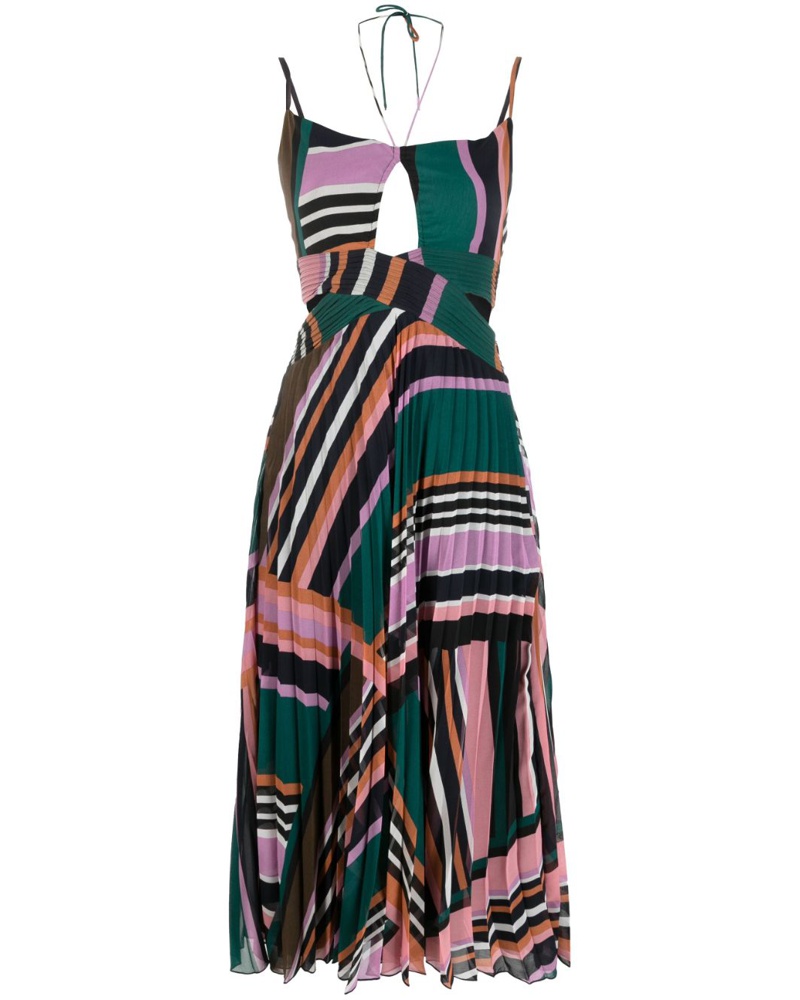 ba&sh Damen Plissiertes Midikleid mit Print