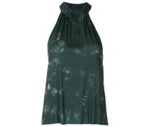 Neckholder-Top mit Farbklecks-Print