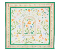 Seidenschal mit Blumen-Print