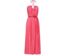 Plissiertes Neckholder-Midikleid