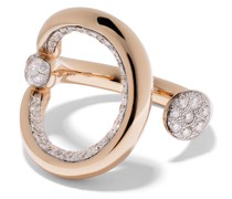 18kt Rotgoldring mit Diamanten