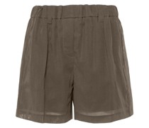 pleat-detail cotton shorts