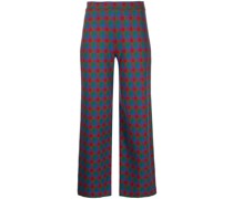 Karierte Cropped-Flanellhose