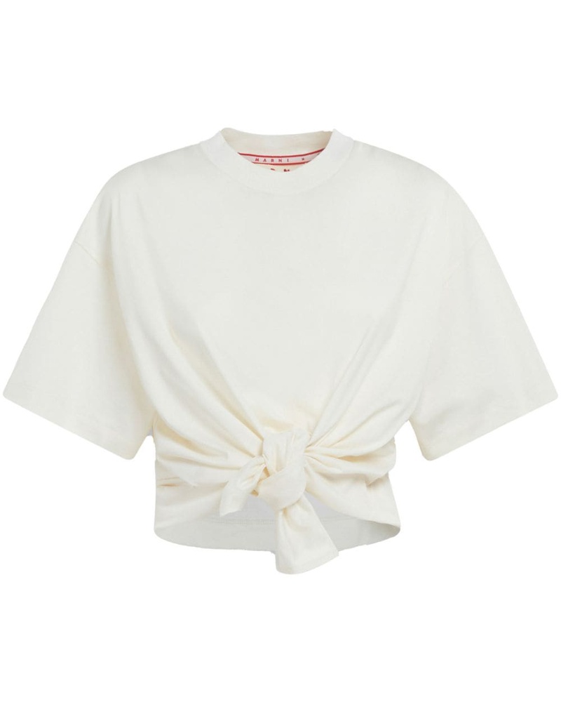 Marni Damen T-Shirt mit Knotendetail