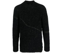 Melierter Pullover mit Streifendetail