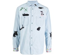 Jeanshemd mit Stickerei
