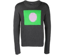 Intarsien-Pullover mit Rundhalsausschnitt