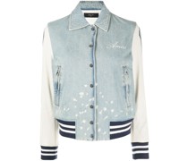 Jeansjacke mit Skelett-Print
