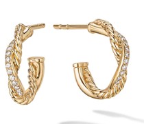 18kt Infinity Gelbgoldcreolen mit Diamanten 3mm