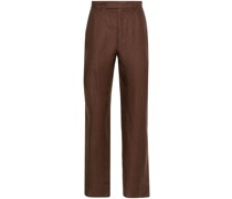 Oasi tapered-leg linen trousers