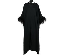 Maxikleid mit Federbesatz