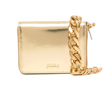 logo-plaque metallic wallet