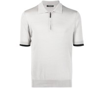 Poloshirt aus Seide mit Logo-Schild