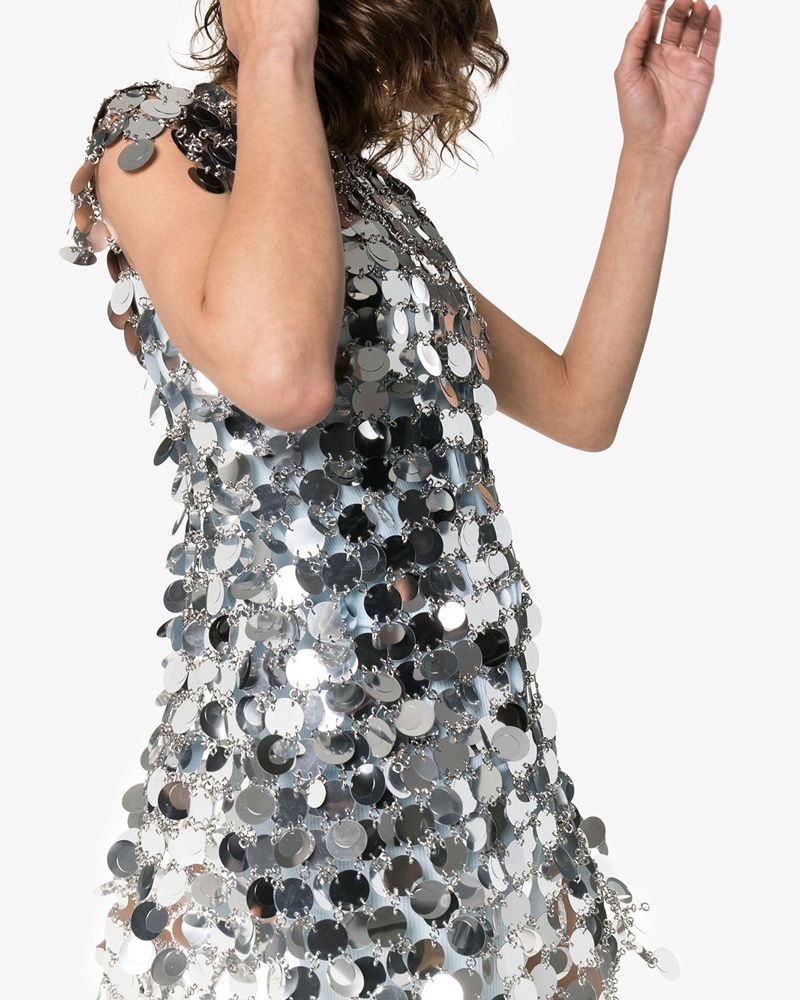 Paco Rabanne Damen Minikleid mit Pailletten EV7872 Paco Rabanne Damen Minikleid mit Pailletten EV7872