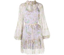 Plisseekleid mit Paisley-Print