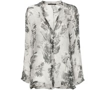 floral-print crepe shirt