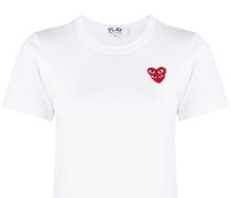 T-Shirt mit Herz-Stickerei