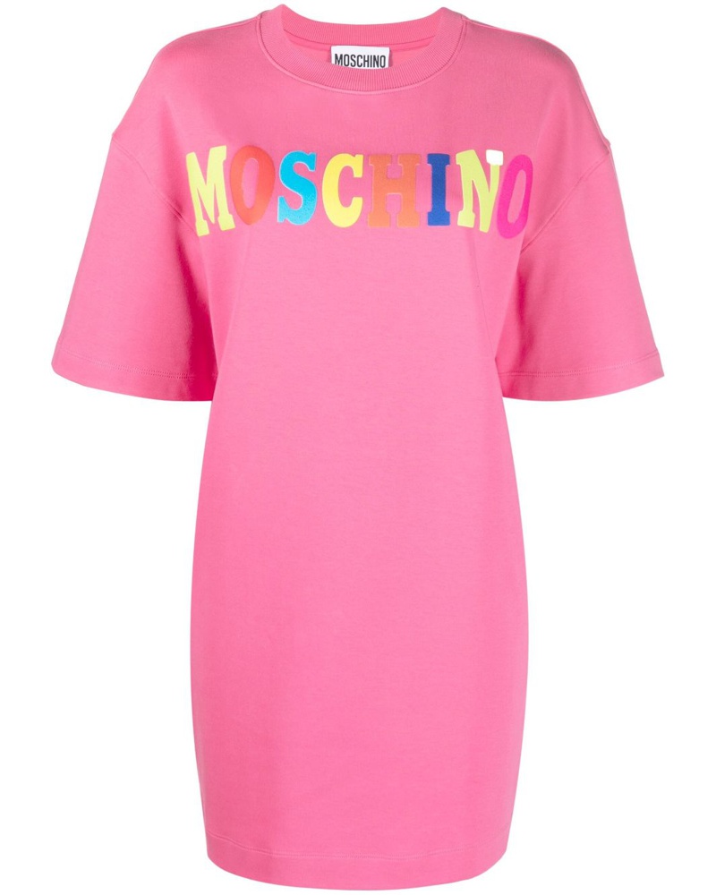 Moschino Damen T-Shirtkleid mit Logo-Print