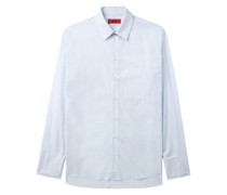 classic collar pinstriped cotton shirt