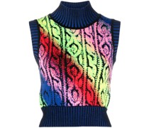 Jacquard-Top mit Zopfmuster