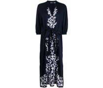 Midikleid mit Blumenstickerei