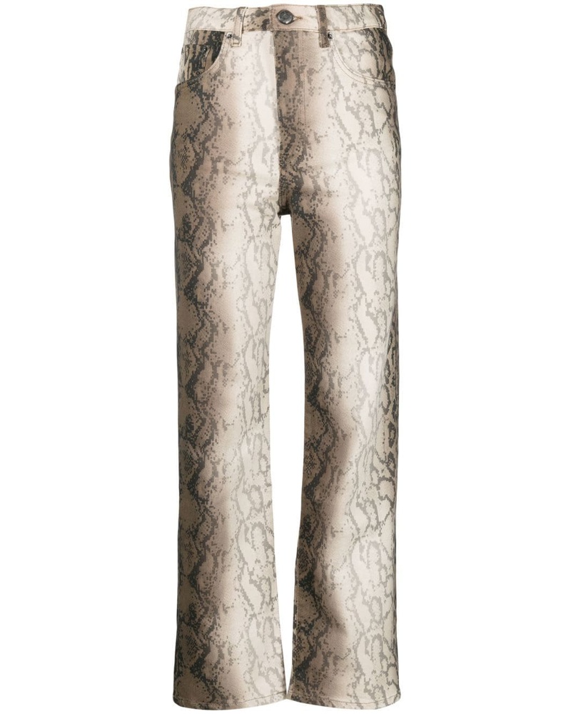 BIMBA Y LOLA Damen Gerade Jeans mit Schlangenleder-Print