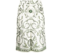 Shorts aus Seide mit Geld-Print