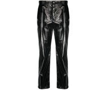 Cropped-Hose aus Lackleder