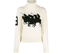 Intarsien-Pullover mit Rollkragen