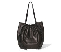 drawstring leather tote bag