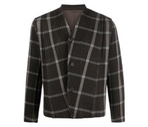 Plissierte Jacke mit Karomuster