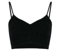 Geripptes Cropped-Strickoberteil