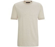 Baumwoll-Seiden-T-Shirt aus strukturiertem Strick