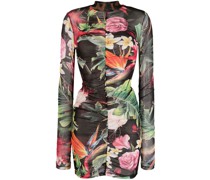 Minikleid mit Blumen-Print