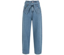 Tapered-Jeans mit Kordelzug