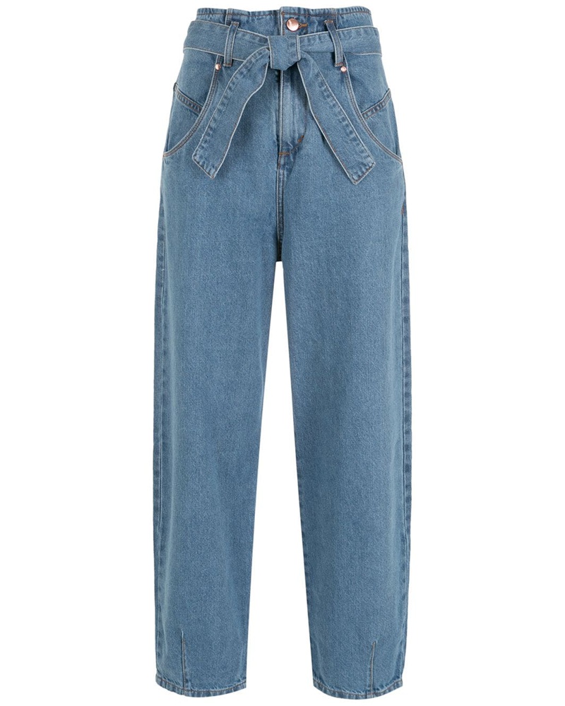 Amapô Damen Tapered-Jeans mit Kordelzug