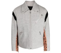 Bikerjacke mit Monogramm-Print