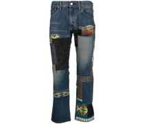 Cropped-Jeans im Patchwork-Look