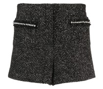 Tweed-Shorts mit Kunstperlen