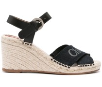 logo-embroidered wedge espadrilles