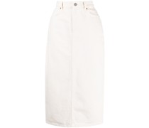 Jeans-Midirock mit hohem Bund