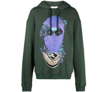 Hoodie mit Mask Black Roses-Print