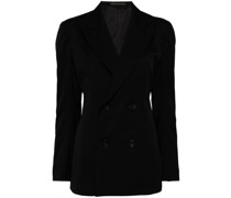 pleat-detail double-breasted blazer