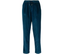drawstring-waist corduroy cropped trousers